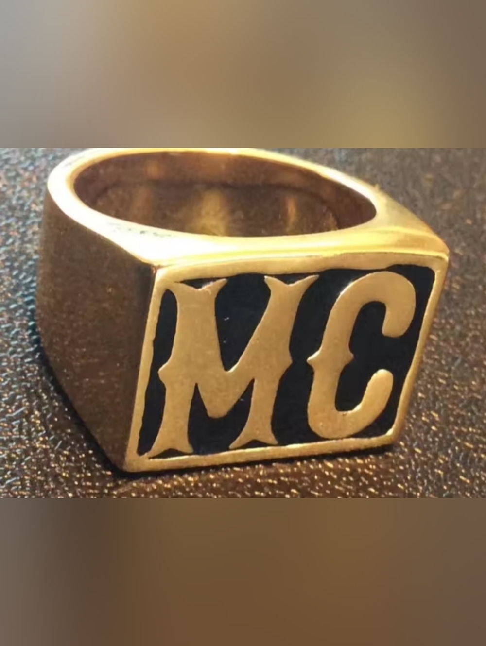 316L Stainless Steel MC Biker Motorcycle Harley Ring Size 8 To 14 Gold Or Silver
